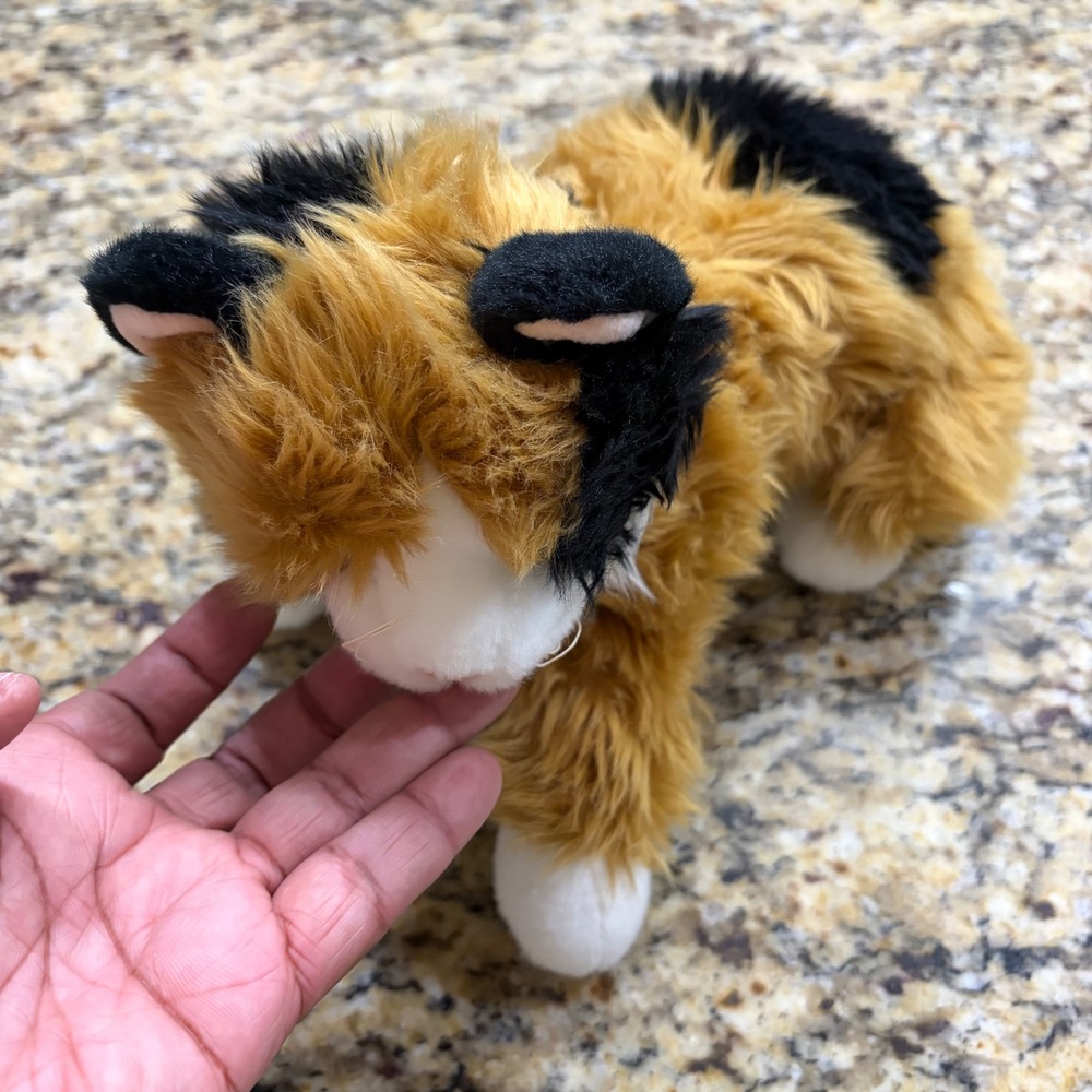 Vintage 2000 Ty Classic Amber Calico Cat Plush Animal Ginger Black White 16 inch